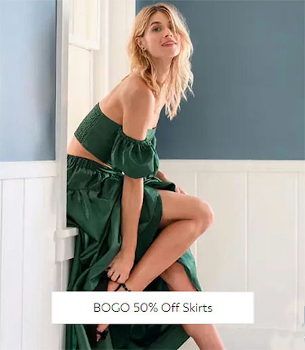 BOGO 50% Off Skirts