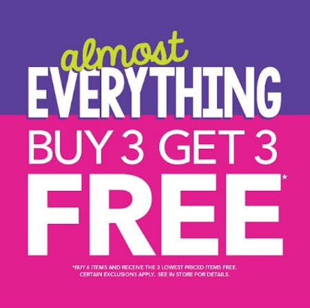 Buy 3, Get 3 Free Almost Everything