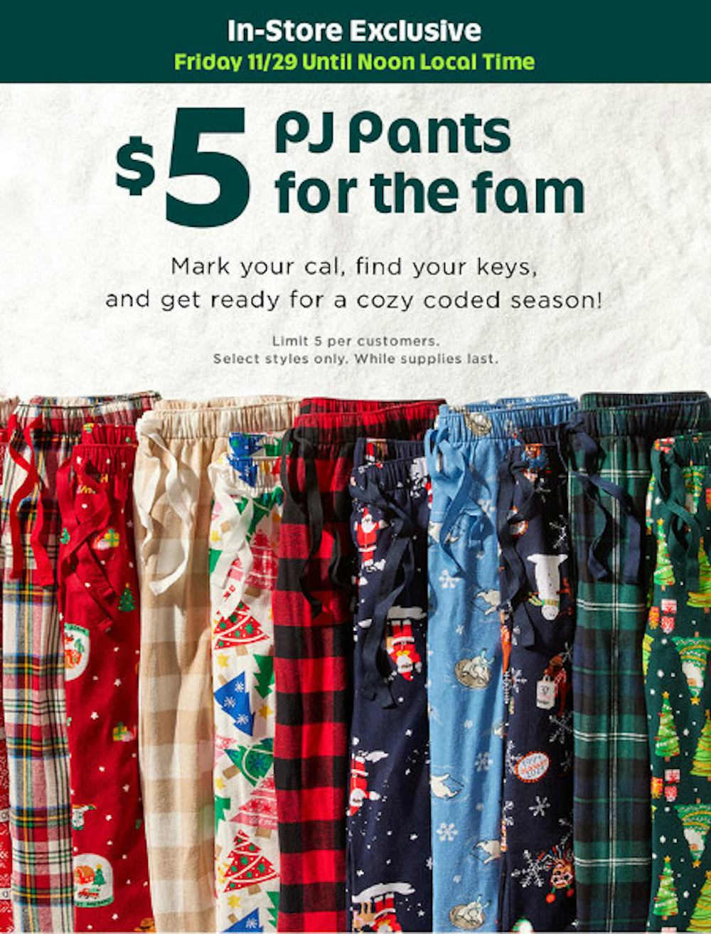Providence Place Deal 5 PJ Pants for the Family Old Navy