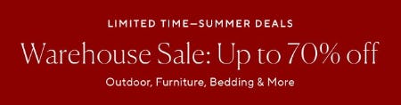 Warehouse Sale: Up to 70% Off from Pottery Barn