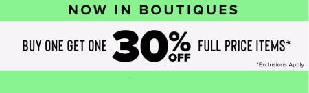 Buy One, Get One 30% Off Full Price Items from francesca's
