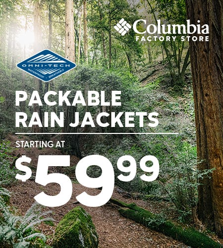 Shop Packable Rain Jackets starting at $59.99