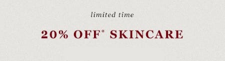 20% Off Skincare from Anthropologie