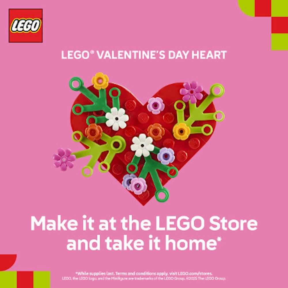 Build a LEGO® Valentine's Day Heart and take it home with you!