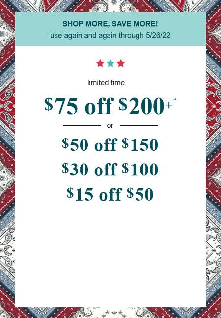 $75 Off $200 or More