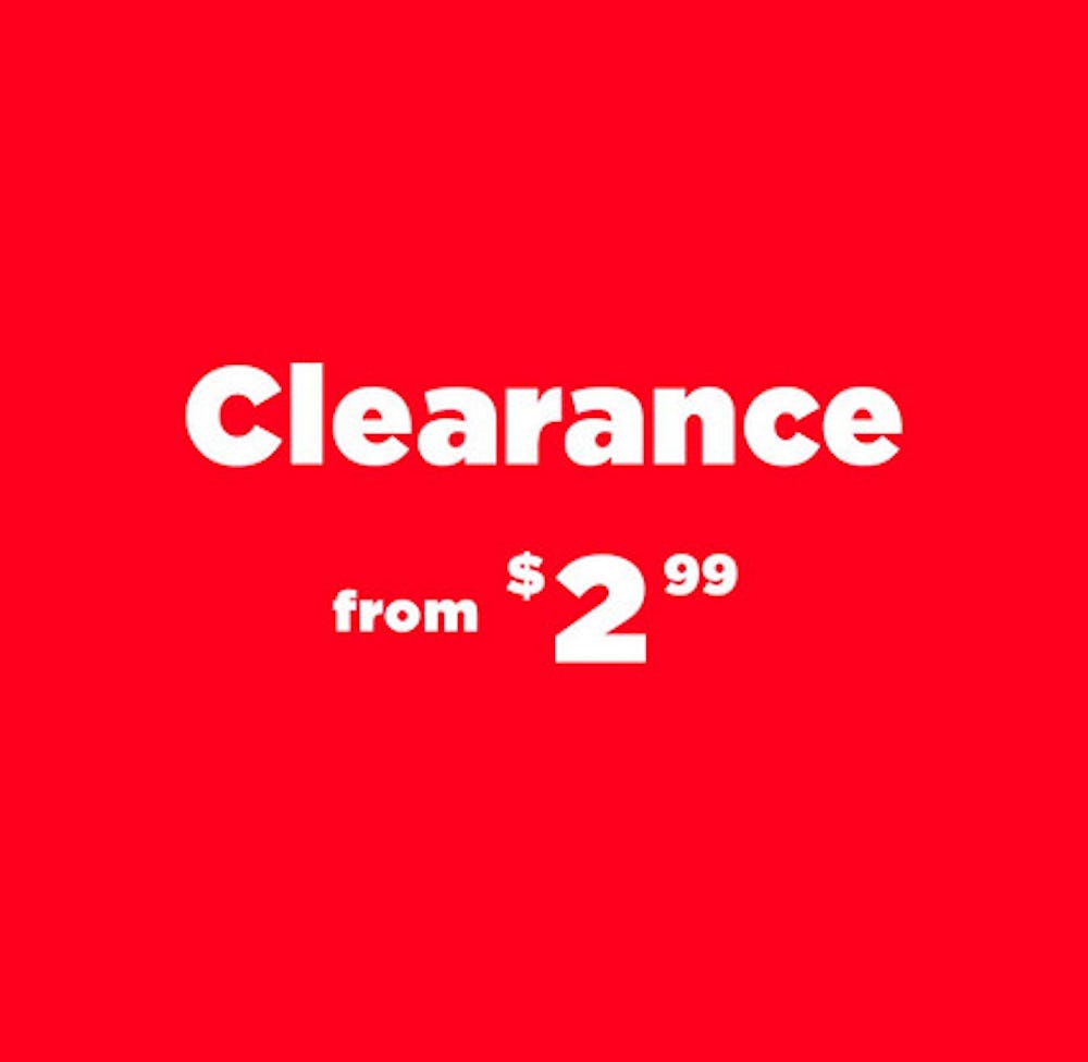 Clearane From $2.99