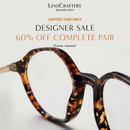 LIMITED TIME ONLY DESIGNER SALE from LensCrafters