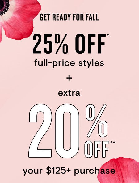 25% Off Full-Price Styles