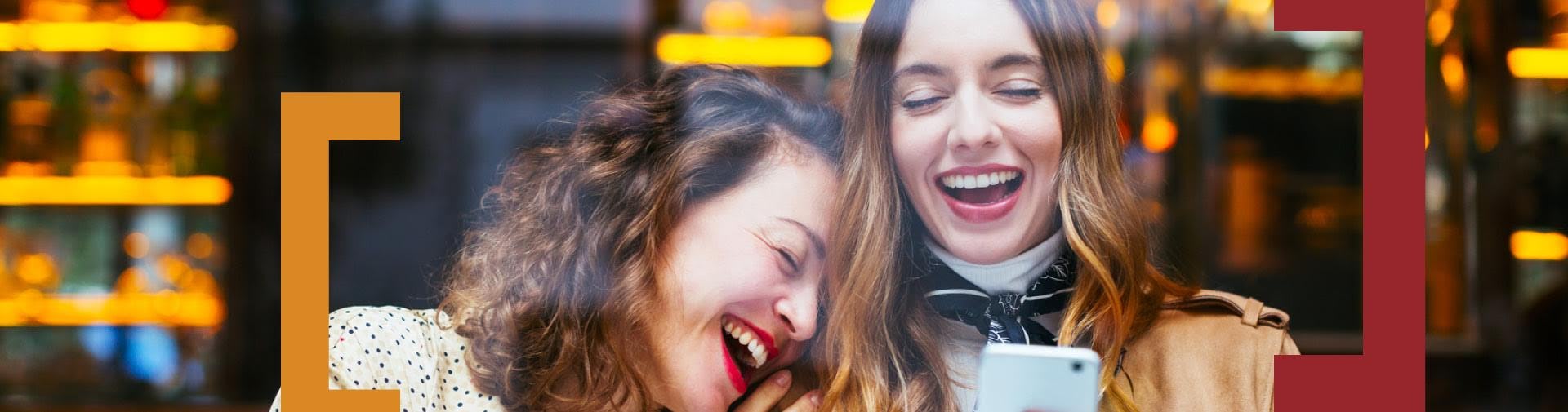 two girls laughin