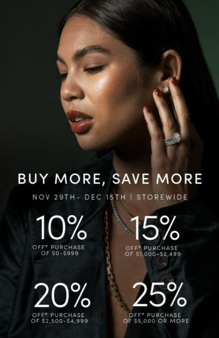 Buy More, Save More Up to 25% Off Storewide from Jared Galleria of Jewelry