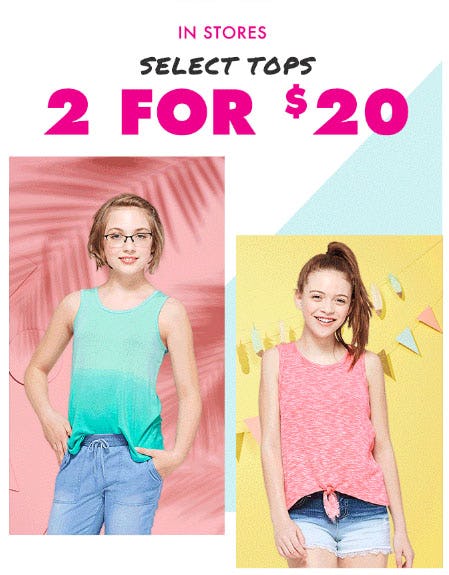 2 For $20 Select Tops from Justice