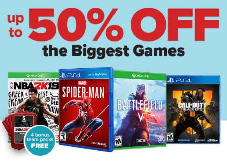 Up to 50% Off The Biggest Games