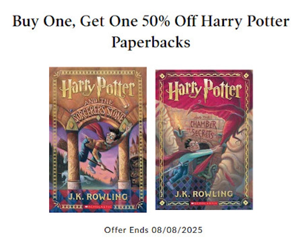 Buy One, Get One 50% off Harry Potter Paperbacks