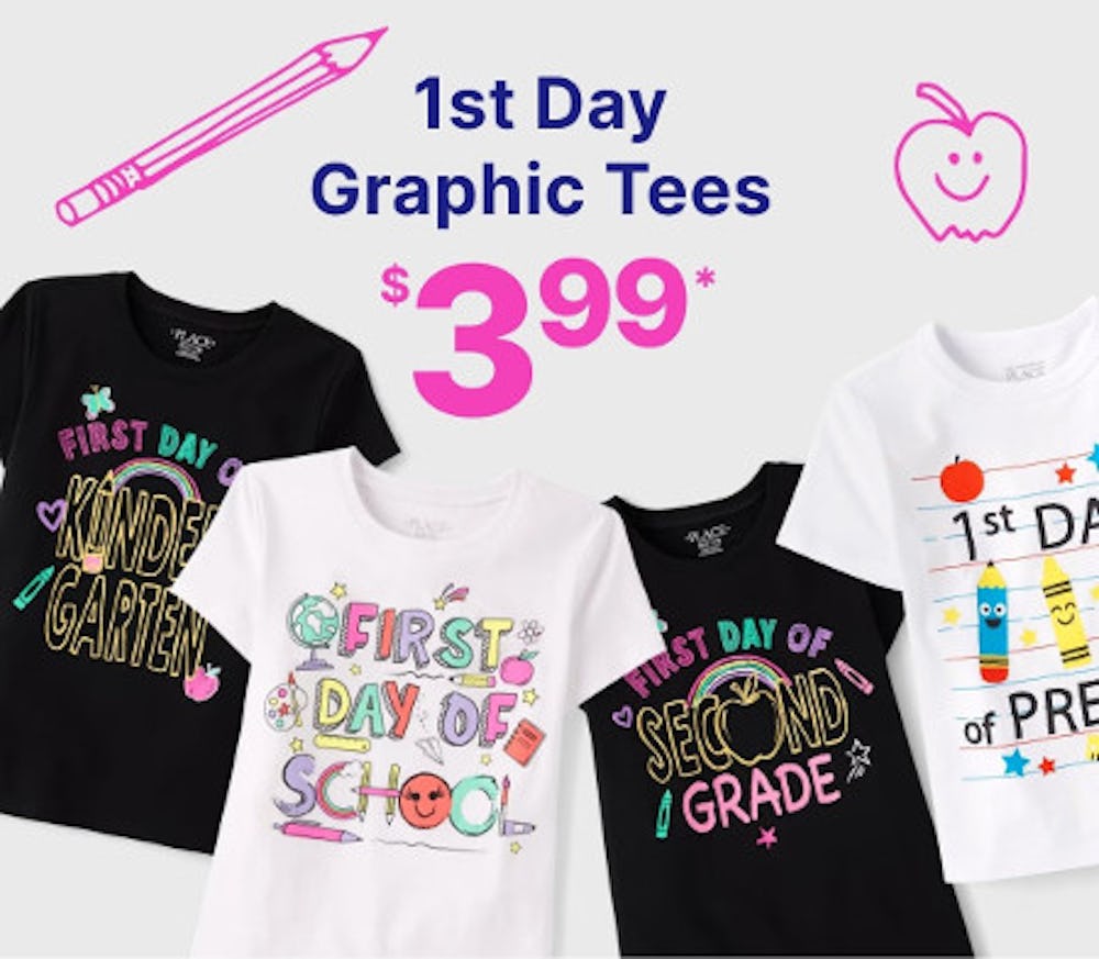 1st Day Graphic Tees $3.99