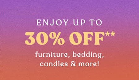 Up to 30% Off Furniture, Bedding, Candles & More from Anthropologie