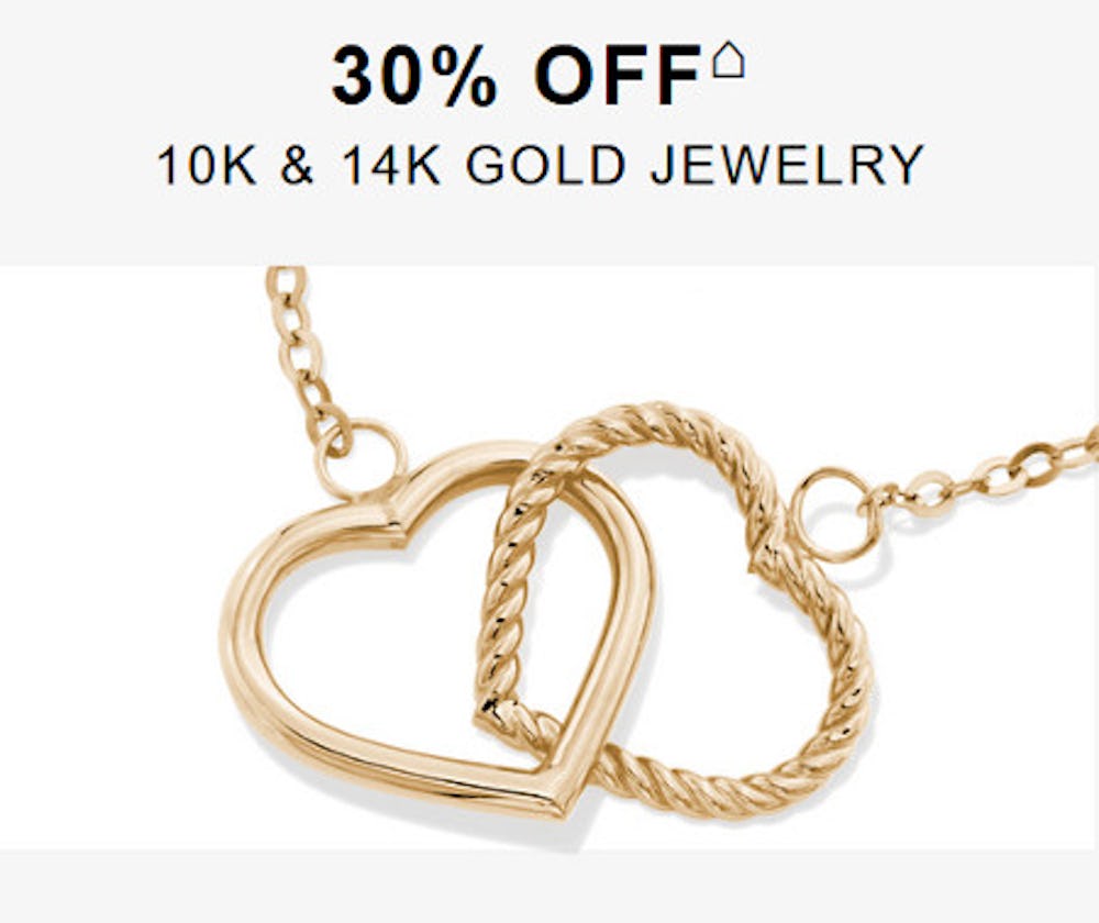 30% off 10K and 14K Gold Jewelry
