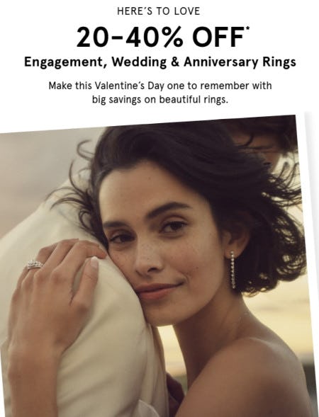 20-40% Off Engagement, Wedding and Anniversary Rings