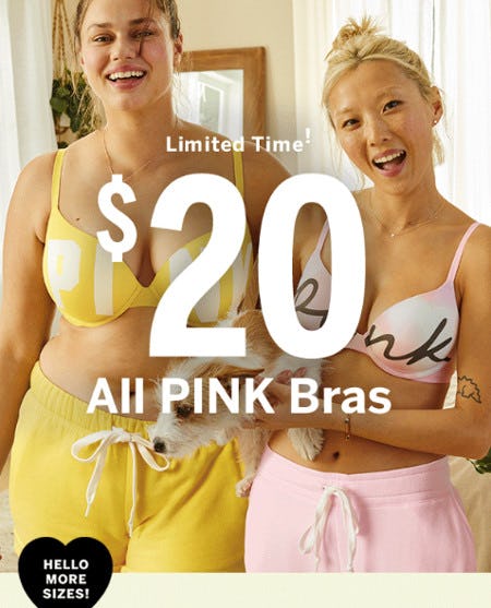 $20 All PINK Bras from Victoria's Secret