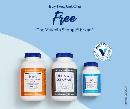Buy Two, Get One Free The Vitamin Shoppe Brand from The Vitamin Shoppe                      