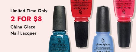2 For $8 China Glaze Nail Lacquer