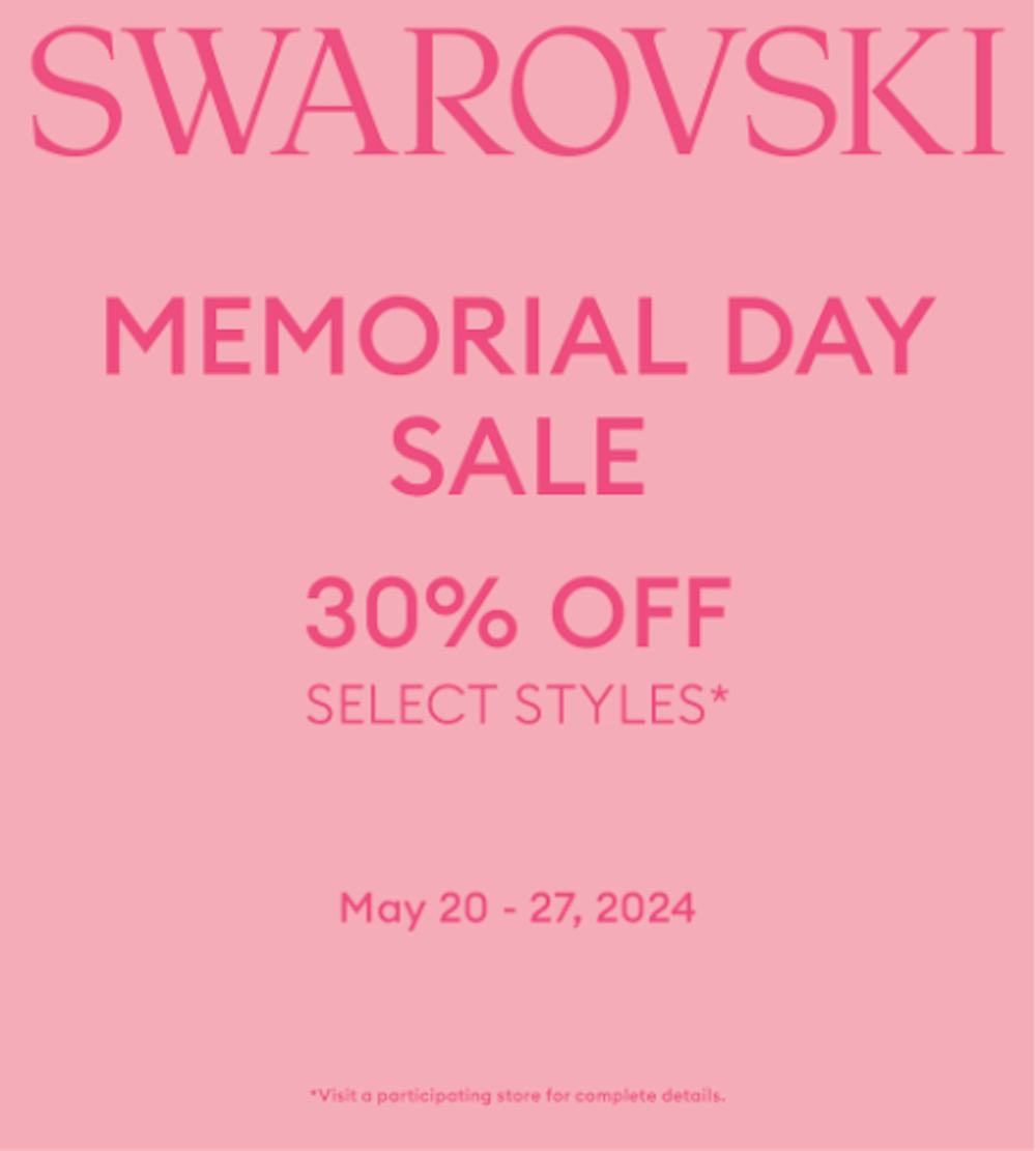 Swarovski Memorial Day Sale