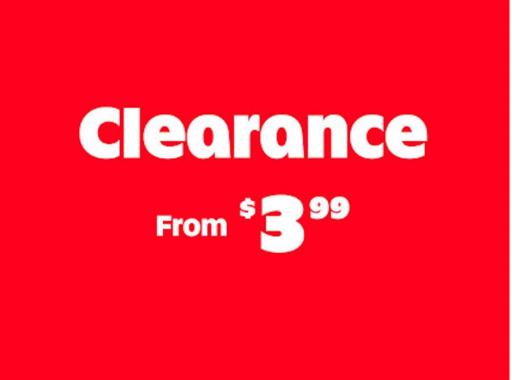 Clearance From $3.99