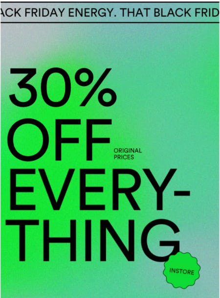 30% Off Everything from Cotton On