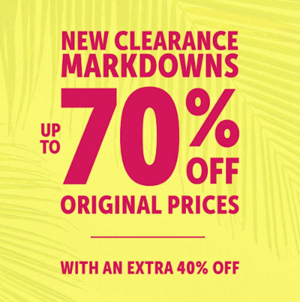 New Clearance Markdowns Up to 70% Off