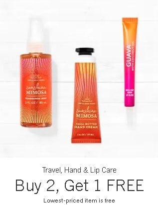 Travel, Hand & Lip Care Buy 2, Get 1 Free from Bath & Body Works/White Barn