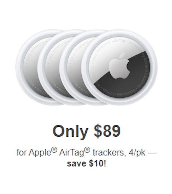 Only $89 for Apple® AirTag® Trackers, 4/pk