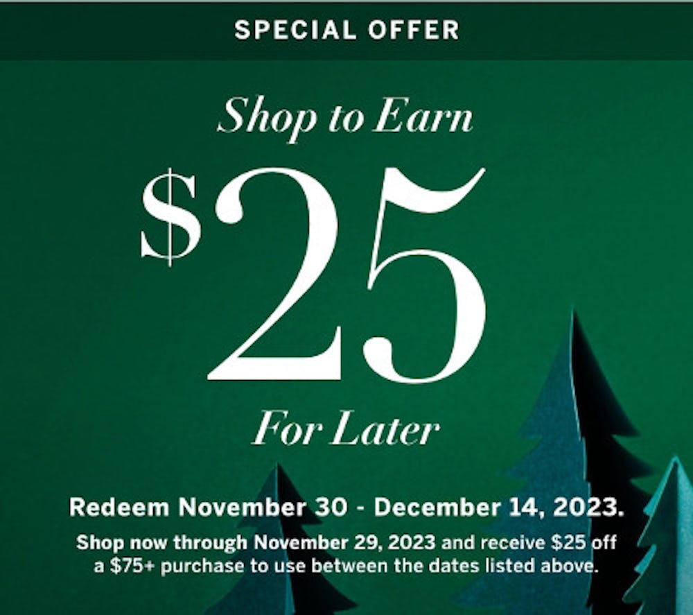 Shop to Earn $25 for Later