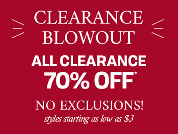 Clearance Blowout: 70% off