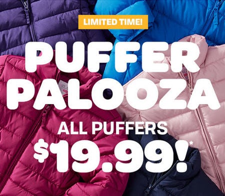 All Puffers $19.99 from The Children's Place Gymboree