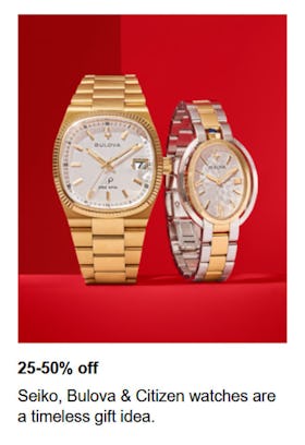 25-50% off Seiko, Bulova and Citizen Watches