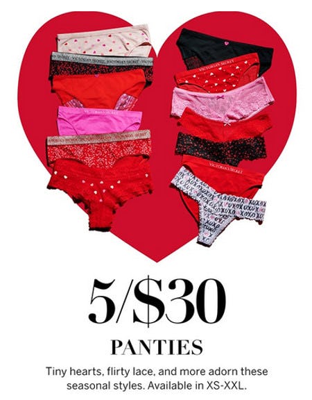 5 for $30 Panties from Victoria's Secret