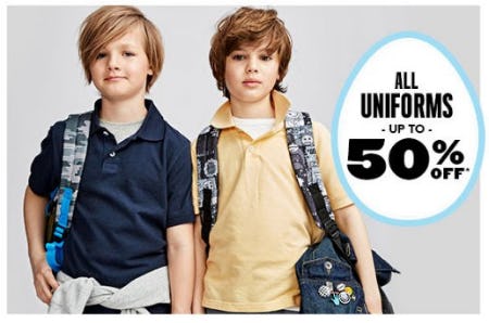 All Uniforms up to 50% Off from The Children's Place
