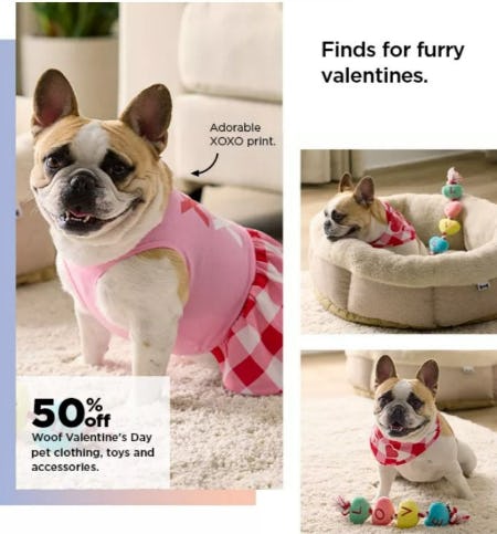 50% Off Woof Valentine's Day Pet Clothing, Toys and Accessories from Kohl's