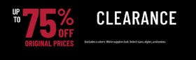 Clearance Up to 75% off Original Prices