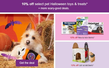 10% Off Select Pet Halloween Toys & Treats