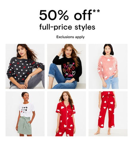 50% Off Full-Price Styles