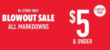 In-Store Only Sale $5 & Under