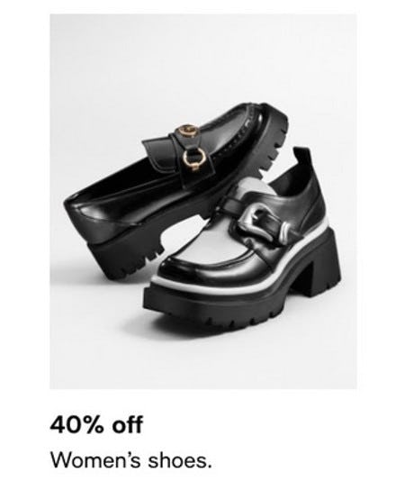 40% Off Women's Shoes