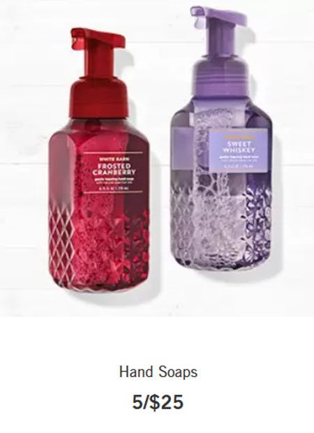 Hand Soaps 5 for $25