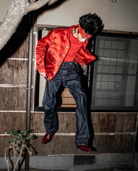 Men's Red Jeans - 2023 Autumn