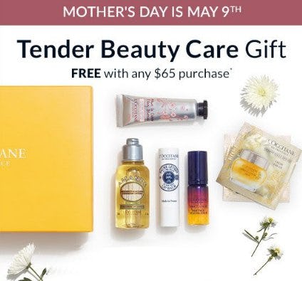 Tender Beauty Care Gift Free With Any $65 Purchase from L'Occitane