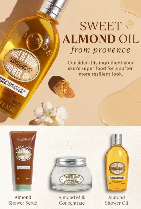 On Today's Menu: Sweet Almond Oil from L'Occitane
