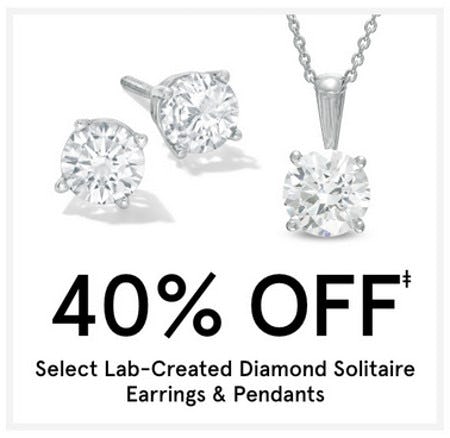 40% Off Select Lab-Created Diamond Solitaire Earrings and Pendants from Zales