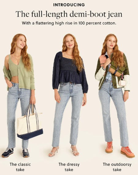 Introducing the Full-Length Demi-Boot Jean from J.Crew