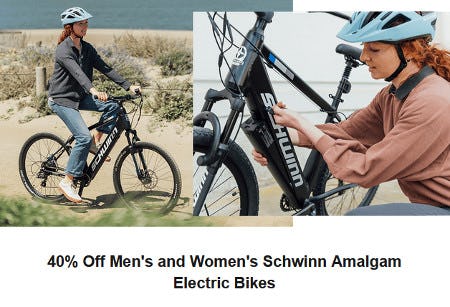 40% Off Men's and Women's Schwinn Amalgam Electric Bikes