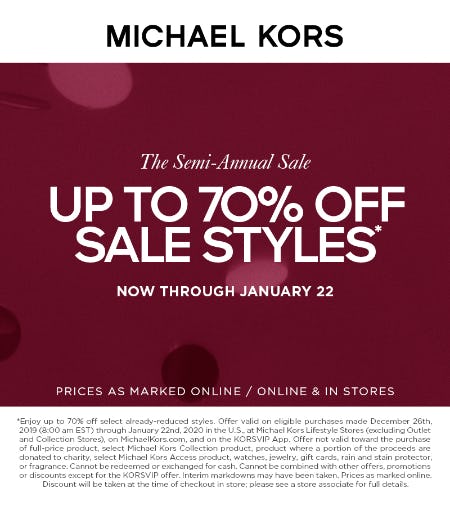 michael kors semi annual sale dates